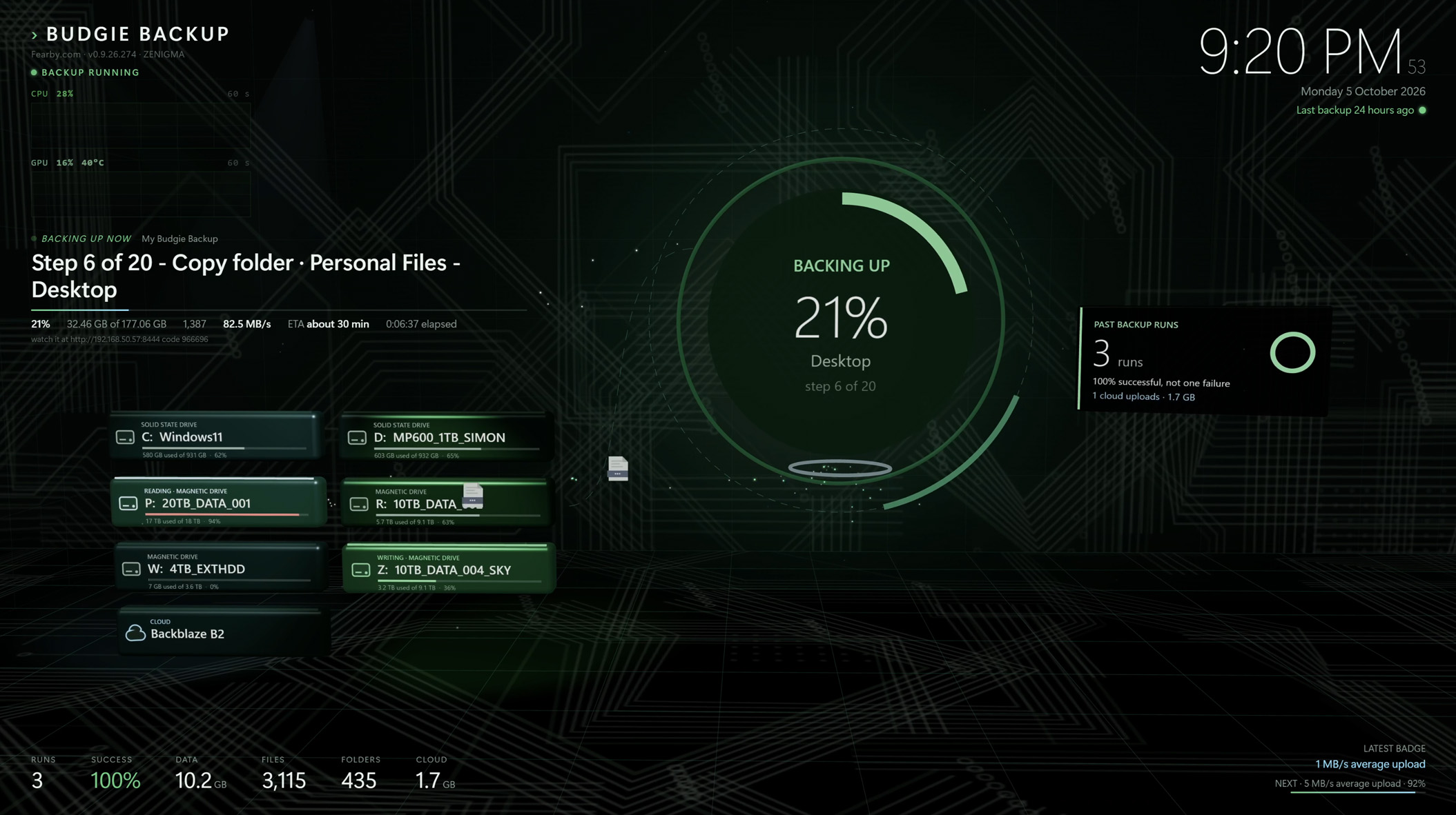 Screen Saver Running
