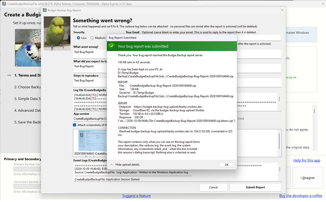 Bug Report Pre Submitted